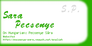 sara pecsenye business card
