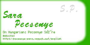 sara pecsenye business card